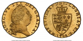 George III gold Guinea 1798 MS65 PCGS, KM609, S-3729. Certified at the peak of the PCGS population, with only a single NGC-certified specimen grading ...