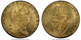 George III gold Guinea 1798/7 MS63 PCGS, KM609, S-3729. Overdate variety with clear remnants of the digit "7" within the final digit "8" of the date. ...