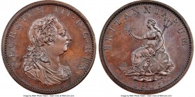 George III Proof Pattern Restrike 2 Pence 1805-SOHO PR64 Brown NGC, Peck-1313. By W. J. Taylor. Sleek and appealing, a coin concocted by Taylor from s...