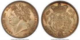 George IV 1/2 Crown 1820 MS64 PCGS, KM676, S-3807. Slightly satiny, with a pale almond-brown tone uniformly settled over the surfaces, a subtle pastel...