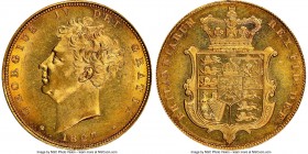 George IV gold Sovereign 1827 MS62 NGC, KM696, S-3801. A truly lovely selection conveying exceptional aesthetic appeal for its assigned grade designat...