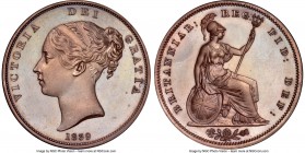 Victoria bronzed Proof Penny 1839 PR65 Brown NGC, KM739a, S-3948. Struck with medallic alignment, and as such likely from a post-1839 set (these types...