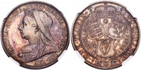 Victoria Proof Florin 1893 PR64+ NGC, KM781, S-3939. Mintage: 1,312. Extraordinarily handsome to say the least, the subtle gunmetal of the surfaces re...