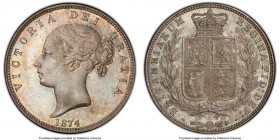 Victoria 1/2 Crown 1874 MS65 PCGS, KM756, S-3889. Salt gray with intermingled graphite accents over surfaces that display an absolute minimum of handl...