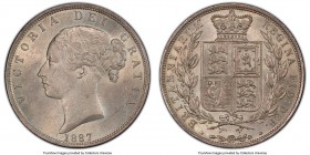 Victoria 1/2 Crown 1887 MS64 PCGS, KM756, S-3889. Young Head type, struck in the transitional year leading to the Jubilee Head series. Satiny and ligh...
