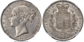 Victoria Crown 1845 MS62 NGC, KM741, S-3882, ESC-2564. Variety with cinquefoil stops in edge lettering. Generally one of the most circulated crown-typ...