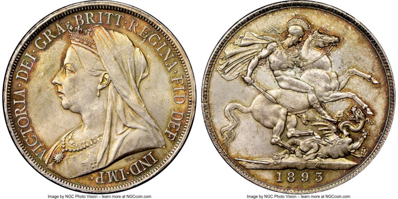Victoria Crown 1893 MS64+ NGC, KM783, S-3937. LVI Edge. Very much on the cusp of...