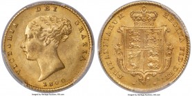 Victoria gold 1/2 Sovereign 1842 MS64+ PCGS, KM735.1, S-3859. A beautiful example of this type, boldly struck and exceptionally choice, with lovely go...