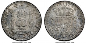 Charles III 8 Reales 1766 G-P MS61 PCGS, Nueva Guatemala mint, KM27.1, Cal-815. A type very scarcely seen in any condition even approaching Mint State...