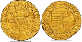 Vladisalus I (1440-1444) gold Goldgulden ND (1442-1444) XF45 NGC, Nagybanya mint, Fr-13, CNH-140, Lengyel-22/4, Jones-2737. 3.26gm. • S • LADISL | AVS...