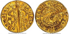 Johann I Zapolya (1526-1540) gold Goldgulden 1540-HFG UNC Details (Bent) NGC, Nagyszeben mint, Husz-871, Lengyel-157/4/1540. 3.53gm. S • LADISLAVS | •...