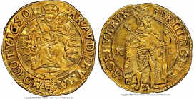 Ferdinand III gold Ducat 1650/49-KB MS62 NGC, Kremnitz mint, cf. KM114 (overdate unlisted), Fr-109. An interesting overdate that is unmentioned in the...