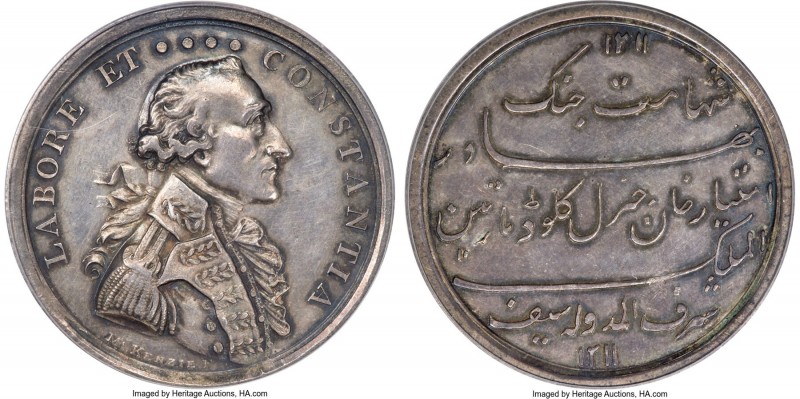 British India. Bengal Presidency silver "Claude Martin" Medal AH 1211 (1796/1797...