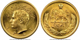 Muhammad Reza Pahlavi gold 2-1/2 Pahlavi SH 1352 (1973) MS66 NGC, Tehran mint, KM1163. A bright and flashy gem, scarce so fine and from a mintage of a...