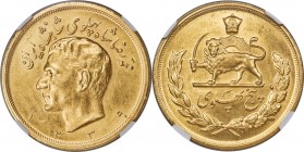 Muhammad Reza Pahlavi gold 5 Pahlavi SH 1339 (1960) MS64 NGC, Tehran mint, KM1164. An impressive golden issue beaming with cartwheel luster. AGW 1.177...