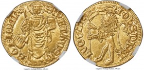 Bologna. Giovanni I Bentivoglio gold Bolognino d'Oro ND (1401-1402) MS61 NGC, CNI-Xa.Unl. (cf. CNI-Xa.6 for similar obverse, CNI-Xa.4 for similar reve...