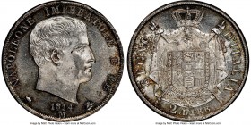 Kingdom of Napoleon. Napoleon I 2 Lire 1814-M MS65 NGC, Milan mint, KM-C9.1. From a paltry mintage of 3,100 pieces, and highly desirable as a gem exam...