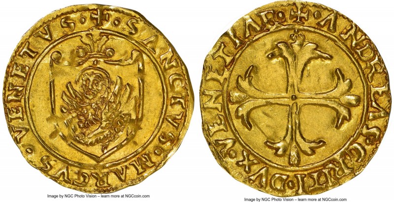 Venice. Andrea Gritti gold Scudo d'Oro ND (1523-1539) MS64 NGC, Fr-1448. 3.32gm....