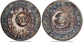 British Colony Counterstamped 3 Shilling 4 Pence ND (1758) VF35 NGC, KM7. KM7, Prid-5. Counterstamp graded VF Standard. Round floriate "GR" countersta...