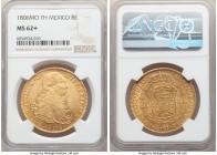 Charles IV gold 8 Escudos 1806 Mo-TH MS62+ NGC, Mexico City mint, KM159. Engaging for this popular gold issue and featuring a centrally-positioned str...