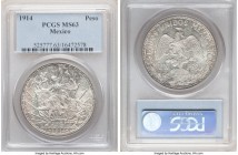 Estados Unidos "Caballito" Peso 1914 MS63 PCGS, Mexico City mint, KM453. The very rare final year for this iconic type prior to the outbreak of the Me...