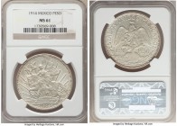 Estados Unidos "Caballito" Peso 1914 MS61 NGC, Mexico City mint, KM453. Elusive as a type in Mint State, and made even more desirable as the key date ...