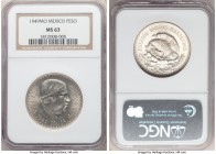 Estados Unidos Peso 1949-Mo MS63 NGC, Mexico City mint, KM456. The undisputed key date of the series, struck to a figure less than a fifth of the prio...