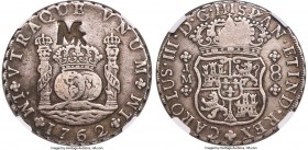 Portuguese Colony Counterstamped 8 Reales ND (1765) VF25 NGC, KM27.2, cf. Gomes-29.05 (host date not listed). Displaying MR countermark on a Charles I...