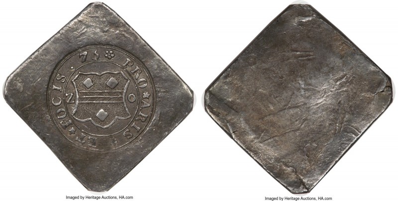 Woerden. City tin Uniface Siege Klippe 20 Stuivers 1575 AU58 NGC, Vanhoudt-481 v...