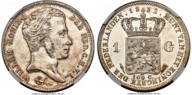 Willem I Gulden 1832 MS62 NGC, Utrecht mint, KM55. Admirably frosty with precisely-chiseled features rendered onto a planchet carrying shimmering arge...