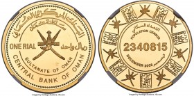 Qabus bin Sa'id gold Proof "Population Census" Omani Rial 2003 PR68 Ultra Cameo NGC, cf. KM162 (in silver). Commemorating the Population Census of Dec...