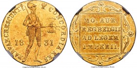 Revolutionary gold Ducat 1831 AU55 NGC, KM-C125, Fr-114. A popular one-year type struck during the Revolutionary Uprising of 1830. A solid strike with...
