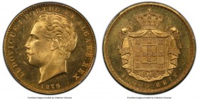 Luiz I gold 10000 Reis 1879 MS65 PCGS, KM520, Fr-152. Of rare quality for this issue, which is normally located in only lower grades. Fully struck, wi...