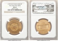 Abd Al-Aziz Bin Sa'ud gold 4 Pounds ND (1945-1946) MS63 NGC, Philadelphia mint, KM34. A type that can hardly be said to be easy to come by in choice c...