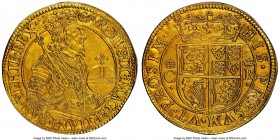 Charles I gold Unite ND (1637-1642) AU Details (Plugged, Repaired) NGC, KM57, S-5531. 9.86gm. Struck upon a well-rounded flan and marked by the retent...