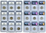 Republic 82-Piece Lot of Certified Shillings NGC, KM5. Includes dates 1892 (x17), 1894 (x40), 1895 (x11), 1896 (x6), and 1897 (x8), with grades rangin...