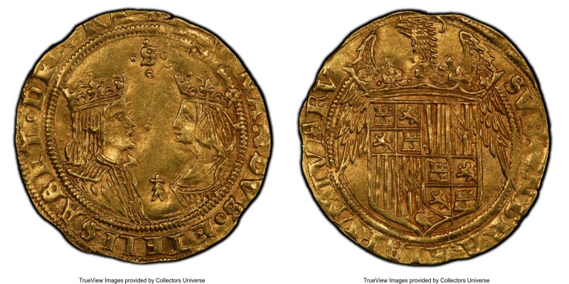 Ferdinand & Isabella (1474-1504) gold 2 Excelentes ND (from 1497)-S AU58 PCGS, S...