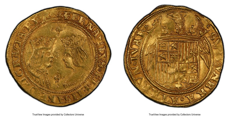 Ferdinand & Isabella (1474-1504) gold 2 Excelentes ND (from 1497)-S AU58 PCGS, S...