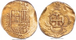 Philip II gold Cob 4 Escudos ND (1556-1598) S-B XF40 PCGS, Seville mint, Cal-Type 13, Jones-2434. Rather characteristically struck for the issue, thou...