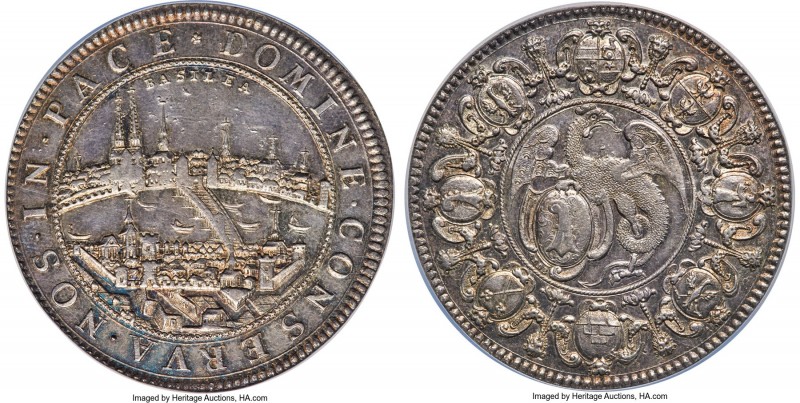 Basel. City Medallic 2 Taler ND (c. 1710)-IDB AU58 NGC, KM130, Dav-1742A, HMZ-29...