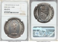Bern. City Taler 1798 MS65 Prooflike NGC, KM165, Dav-1760B. Engaging to behold, this brilliant late 18th century taler reveals rolling silver luster o...