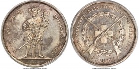 Confederation "Bern Shooting Festival" 5 Francs 1857 MS64 PCGS, KM-XS4, Richter-181a. Displaying an appealing argent luster with overlying scattered t...