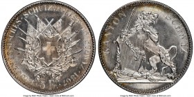 Confederation "Schwyz Shooting Festival" 5 Francs 1867 MS66 NGC, KM-XS9, Richter-1707. Mintage: 8,000. A striking piece from all angles and a true out...