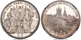 Confederation "Lausanne Shooting Festival" 5 Francs 1876 MS66 NGC, KM-XS13, Richter-1560. In commemoration of the shooting festival in Lausanne. Deepl...