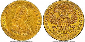 Maria Theresa gold 2 Ducat 1777-HS MS61 NGC, KM650, Fr-541. Slight die weakness to high points, but overall quite nice with pleasing aged-gold surface...