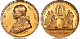 Pius XI gold "Canonization of St. Thomas Aquinas" Medal Anno II (1923) MS62 NGC, Bartolotti E-923, R.Z.-882, Cusumano-Modesti-17. 42.5mm. 52.50gm. By ...