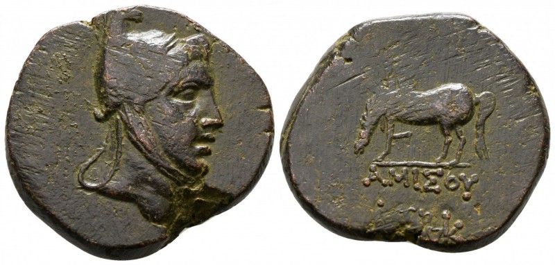 Bronze Æ>br>Pontos. Amisos, c. 85-65 BC, Head of Perseus to right, wearing Phryg...