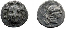 Obol AR
Pisidia. Selge, c. 300-190 BC, Gorgoneion / Helmeted head of Athena right, spear over shoulder, pellet behind
11 mm, 0,78 g
SNG von Aulock ...