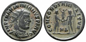 Follis Æ
Maximianus Herculius (286-305), Laureate bust right, Genius standing left, Cyzicos
24 mm, 5,26 g