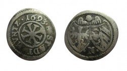 1 Kreuzer AR
Nürnberg 1693
15 mm, 0,46 g